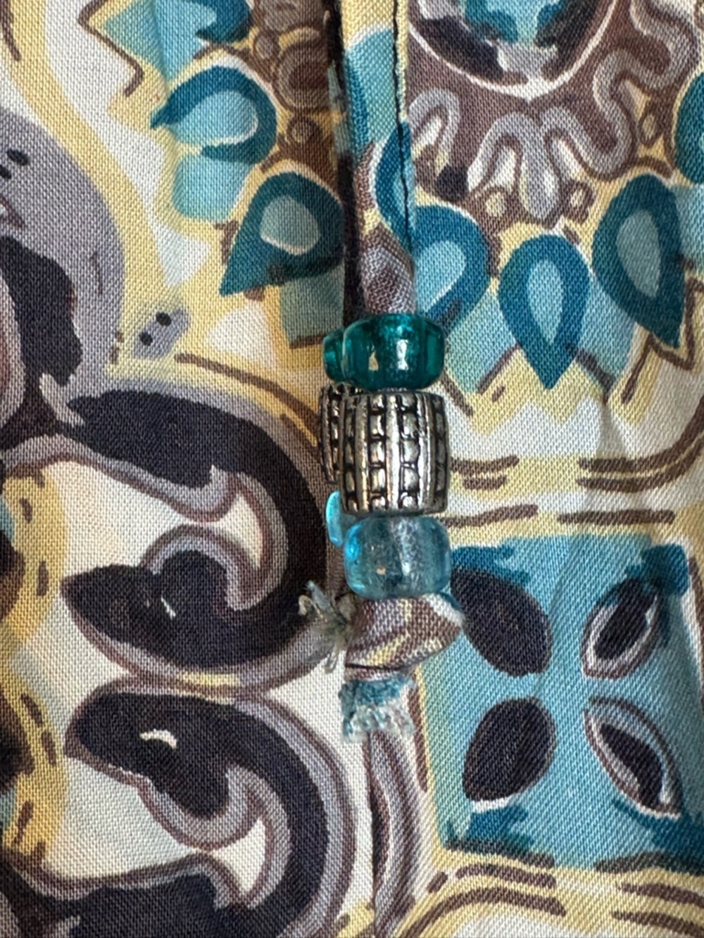 Angie Teal Multi Boho Elastic-Waist Joggers - Picture 6 of 11